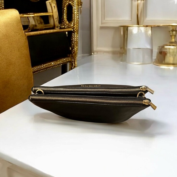 *SOLD* Michael Kors Large Black Pebbled Leather Double-Pouch Crossbody/Clutch - Picture 4 of 11